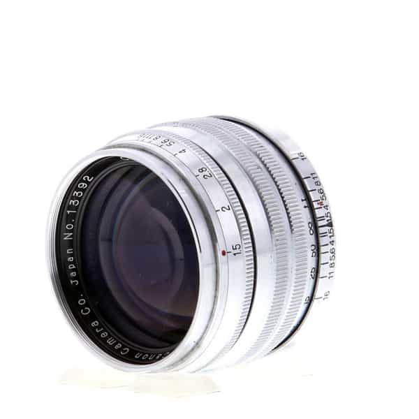 Canon 50mm f/1.5 Lens for Rangefinder Camera, Chrome {40} at KEH Camera