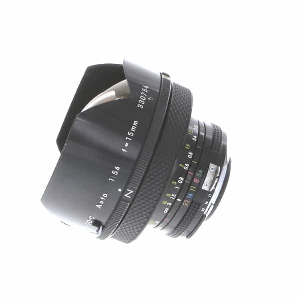 Nikon 15mm f/5.6 NIKKOR-QD.C Auto AI Manual Focus Lens for F-Mount  {Built-In Filter} at KEH Camera