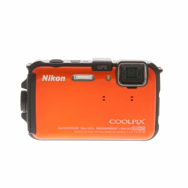 Nikon Coolpix AW100 Waterproof Underwater Digital Camera, Orange {16MP} at  KEH Camera