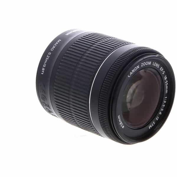 Canon EF-S 18-55mm f/3.5-5.6 IS STM Autofocus APS-C Lens, Black {58} at KEH  Camera