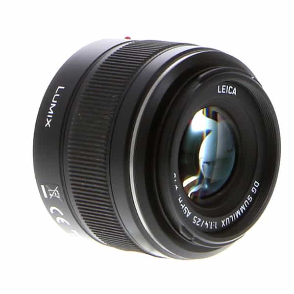 Vreemdeling Overjas Schrijft een rapport Panasonic Lumix Leica 25mm f/1.4 DG Summilux ASPH. Autofocus Lens for MFT  (Micro Four Thirds), Black {46} at KEH Camera