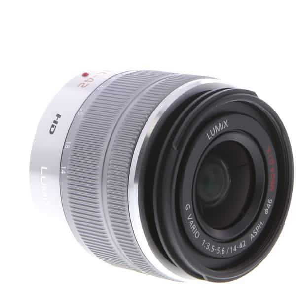 Panasonic Lumix G Vario 14-42mm f/3.5-5.6 (II) ASPH. Mega O.I.S. HD Lens  for MFT (Micro Four Thirds), Silver {46} at KEH Camera