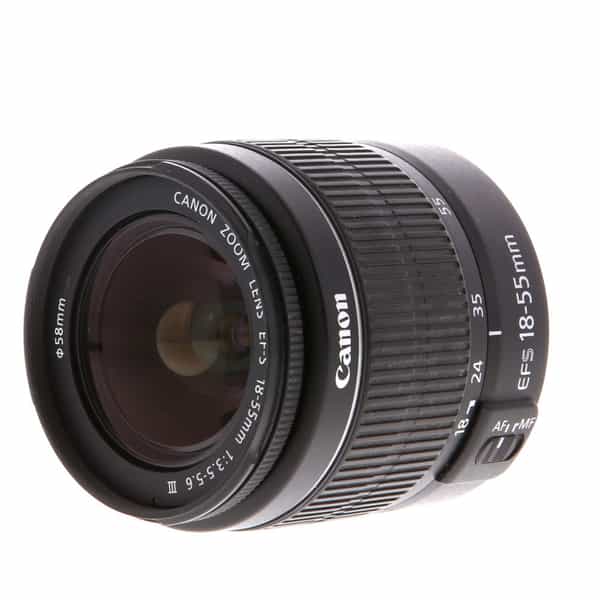 Canon EF-S 18-55mm f/3.5-5.6 III Autofocus APS-C Lens, Black {58} at KEH  Camera