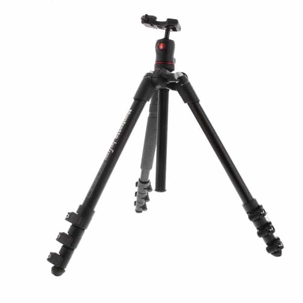 Manfrotto Befree Compact Travel Aluminum Alloy Tripod with Ball Head,  4-Section, Black, 16-56.7 in. (MKBFRA4-BH) at KEH Camera
