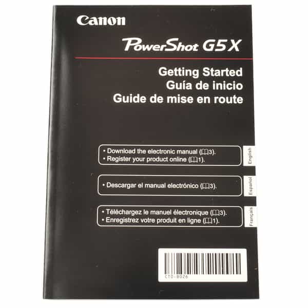 Canon Powershot G5 X Getting Started Instructions at KEH Camera