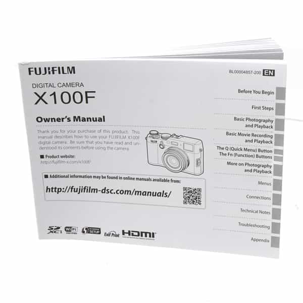 Fujifilm X100F Instructions at KEH Camera
