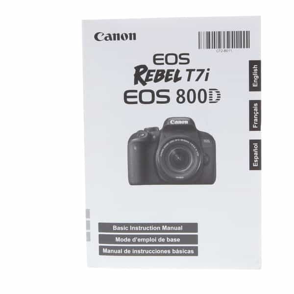 Canon EOS Rebel T7I/EOS 800D Instructions at KEH Camera