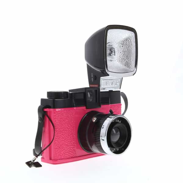Lomography Diana F+ \"Mr. Pink\" Camera, Pink with Black Flash at KEH Camera