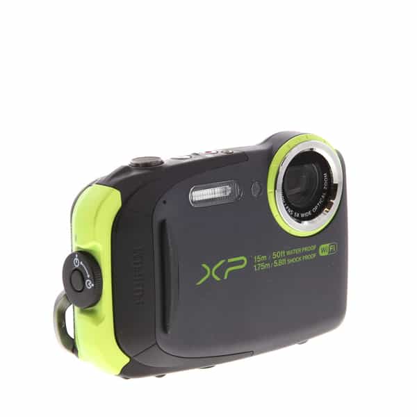 Fujifilm FinePix XP80 Digital Camera, Graphite Black with Neon Green Trim  {16.4MP} Waterproof 50' at KEH Camera