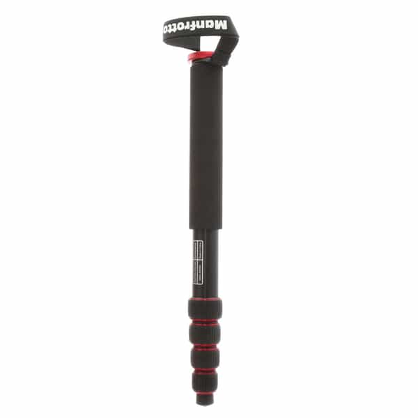 Manfrotto MMELEA5RD Element Aluminum Monopod, Red, 5-Section, 16.3-59.1\"  at KEH Camera