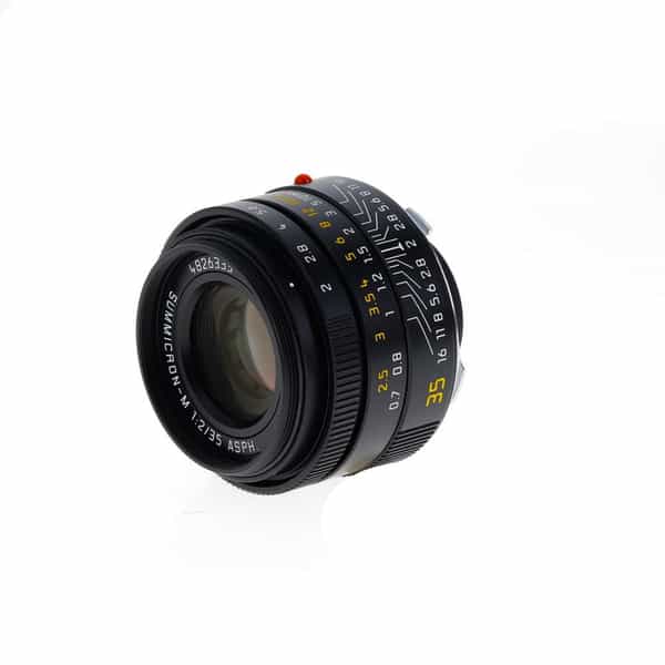 Leica 35mm f/2 Summicron-M ASPH. M-Mount Lens, Germany, Black, 6-Bit {39}  11673 with Protection Ring at KEH Camera
