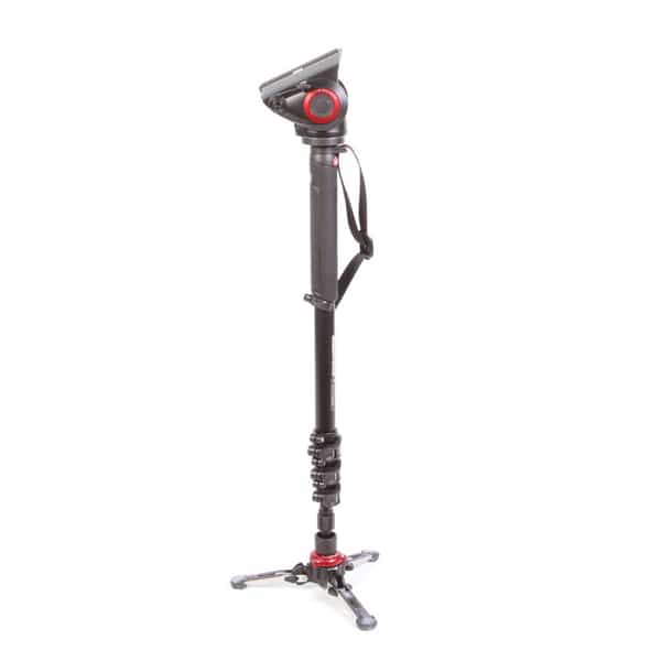 Manfrotto MVMXPRO500US XPRO Aluminum Video Monopod with MVH500AH Video  Head, FLUIDTECH Tri-Foot Base, 4-Section, 30.7-79.9 in. at KEH Camera