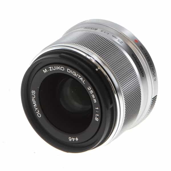 Olympus 25mm f/1.8 M.Zuiko MSC Autofocus Lens for MFT (Micro Four Thirds)  Silver {46} without Decoration Ring at KEH Camera