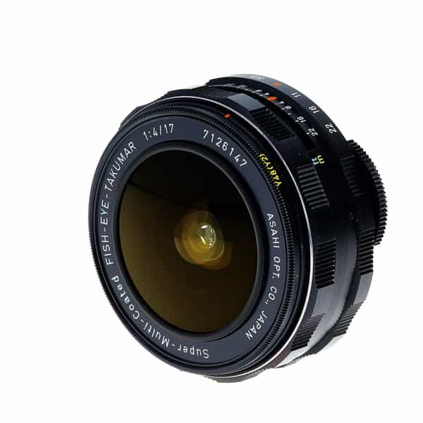 Pentax 17mm f/4 SMC Fish-Eye-Takumar Manual Focus Lens for M42 Screw Mount  {Built-In Filters: Y48(Y2), L39(UV), 056(02)} at KEH Camera
