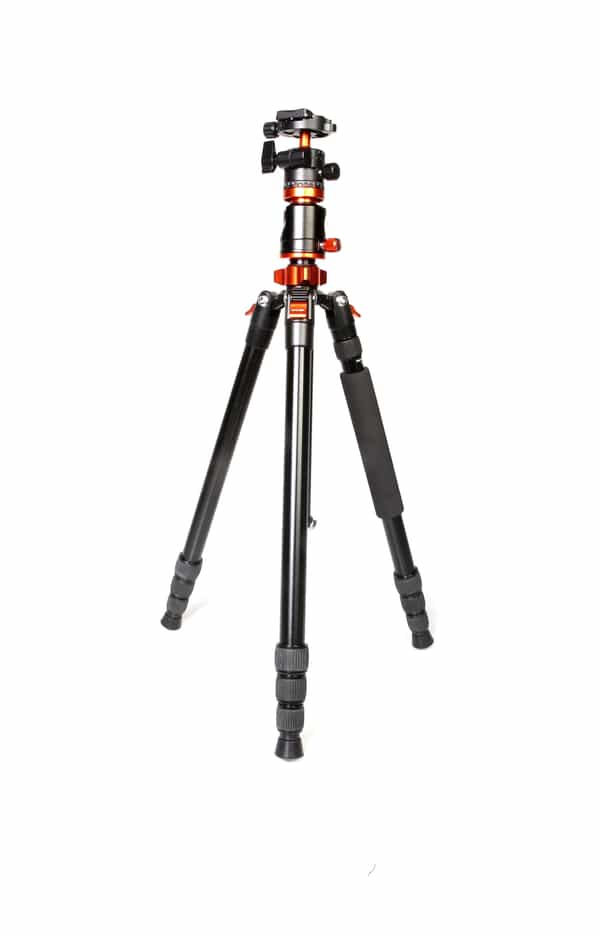 K&F Concept SA254T2 Aluminum Compact Tripod/Monopod with KF-28 Ball Head,  3-Section, Black, 22-72.8 in. at KEH Camera