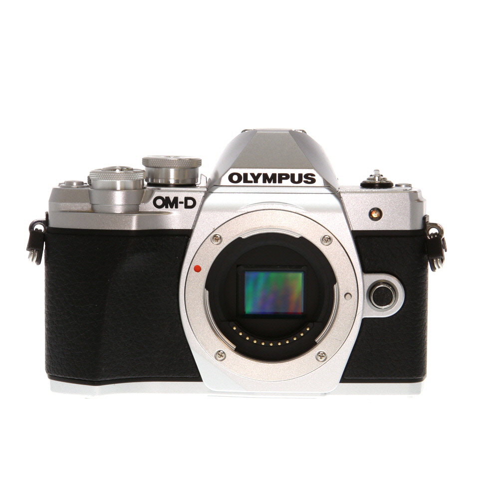 Olympus OM-D E-M5 Mark II Mirrorless MFT (Micro Four Thirds) Camera Body,  Silver {16.1MP} with FL-LM3 Flash at KEH Camera