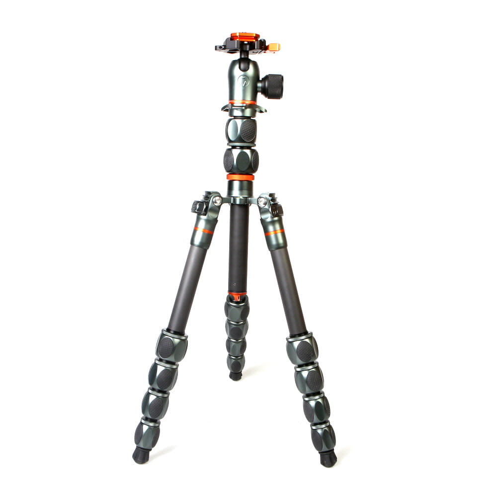 3 Legged Thing Pro LEO 2.0 Carbon Fiber Tripod with AirHed Pro Lever Ball  Head, 5-Section, Bronze/Blue, 8.2-57.7 in. at KEH Camera