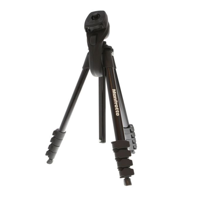 Manfrotto Compact Action Aluminum Alloy Tripod with Pistol Grip Head,  Black, 5-Section, 17.3-61" (MKCOMPACTACA-BK) at KEH Camera